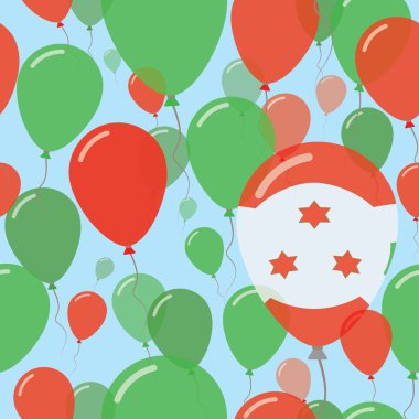 Burundi ulusal gün düz Seamless Modeli kutlama balonları Burundi bayrağı renklerde uçan