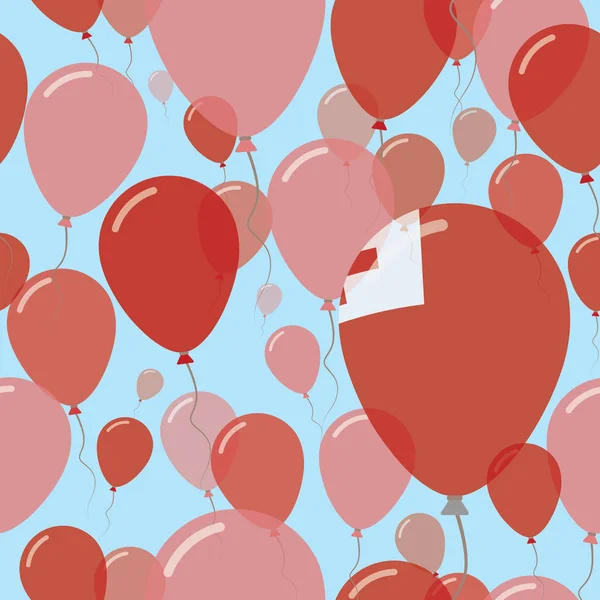 Tonga ulusal gün düz Seamless Modeli kutlama balonları Tonga bayrak renkleri uçan