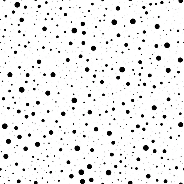 Black polka dots seamless pattern on white background Awesome classic black polka dots textile — Stock Vector