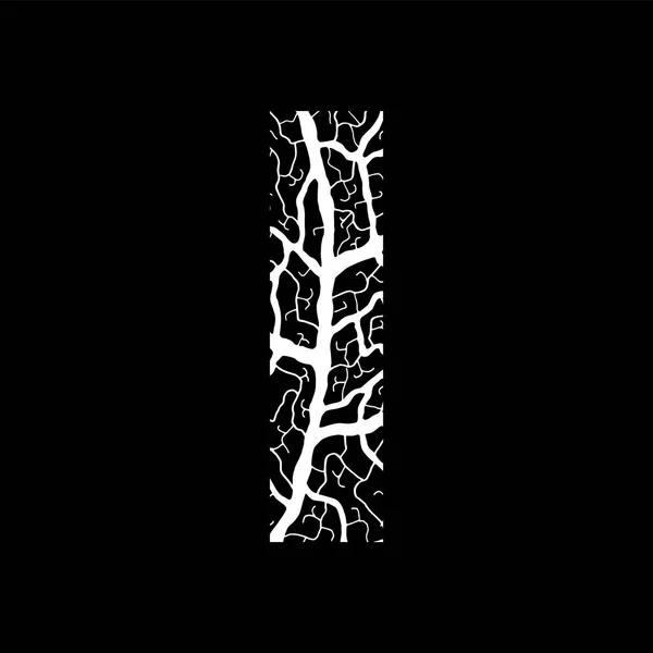Desen üzerinde beyaz doğa alfabe ekoloji dekoratif yazı tipi büyük harf ile yaprak dolu damarlar — Stok Vektör