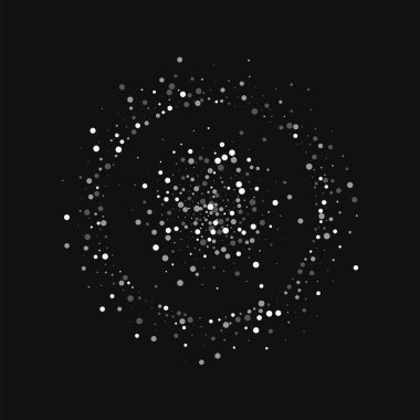 Rasgele düşen beyaz noktalar rastgele düşen küçük çift daire beyaz noktalar siyah arka plan üzerine