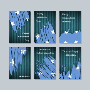 Mikronezya vatansever kartları için Milli Günü ifade fırça darbesi kara günü ulusal bayrak renklerde