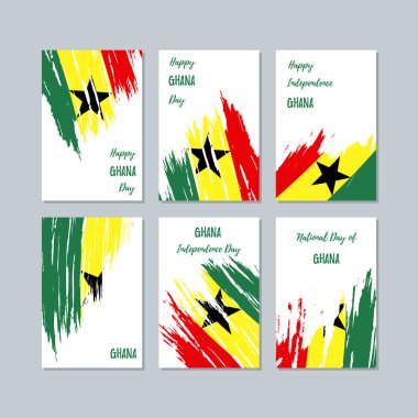 Gana Milli Günü ifade fırça darbesi beyaz Milli bayrak renk için vatansever kartları
