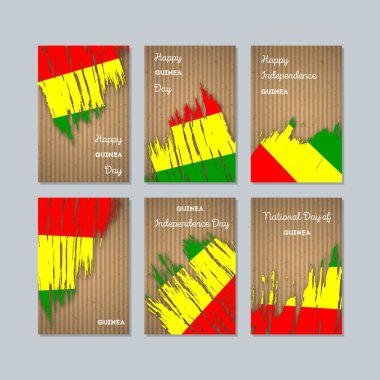 Gine vatansever kartları Milli Günü ifade fırça darbesi kraft ulusal bayrak renk için