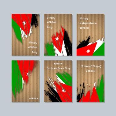 Jordan vatansever kartları Milli Günü ifade fırça darbesi kraft ulusal bayrak renk için
