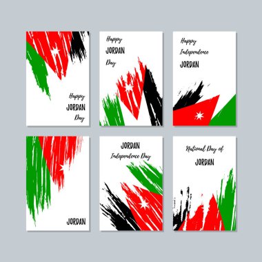 Jordan vatansever kartları Milli Günü ifade fırça darbesi beyaz Milli bayrak renk için