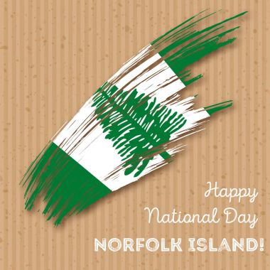 Norfolk Adası Bağımsızlık günü vatansever tasarım etkileyici fırça darbesi ulusal bayrak renk