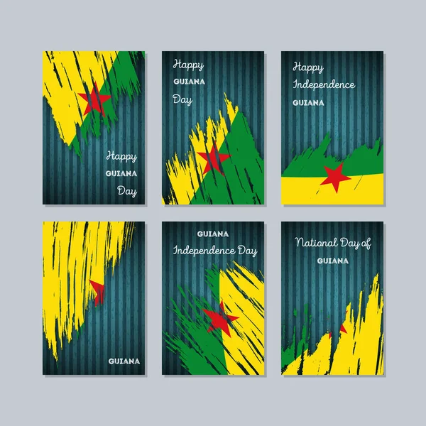 Milli Günü ifade fırça darbesi kara günü ulusal bayrak renklerde Guyanası vatansever kartları