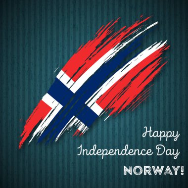 Norveç Bağımsızlık günü vatansever tasarım etkileyici fırça darbesi kara günü ulusal bayrak renklerde