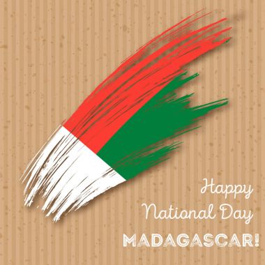 Madagaskar Bağımsızlık günü vatansever tasarım etkileyici fırça darbesi ulusal bayrak renk
