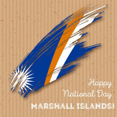 Marshall Adaları Bağımsızlık günü vatansever tasarım etkileyici fırça darbesi ulusal bayrak renkleri