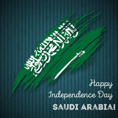 Suudi Arabistan Bağımsızlık günü vatansever tasarım etkileyici fırça darbesi ulusal bayrak renk
