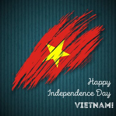 Vietnam Bağımsızlık günü vatansever tasarım etkileyici fırça darbesi kara günü ulusal bayrak renklerde
