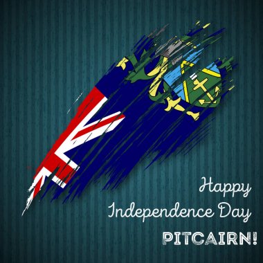 Pitcairn Bağımsızlık günü vatansever tasarım etkileyici fırça darbesi kara günü ulusal bayrak renklerde