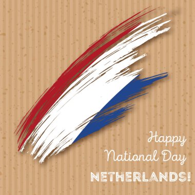 Hollanda Bağımsızlık günü vatansever tasarım etkileyici fırça darbesi ulusal bayrak renk