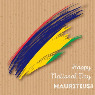 Mauritius Bağımsızlık günü vatansever tasarım etkileyici fırça darbesi ulusal bayrak renk