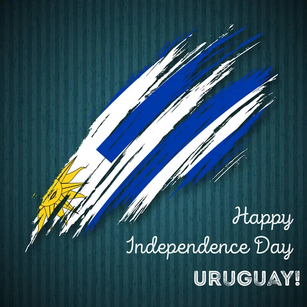 Uruguay Bağımsızlık günü vatansever tasarım etkileyici fırça darbesi kara günü ulusal bayrak renklerde