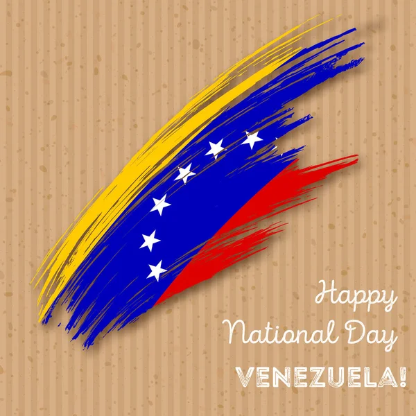 Día de la Independencia de Venezuela Diseño Patriótico Pincelada Expresiva en Colores de Bandera Nacional — Vector de stock