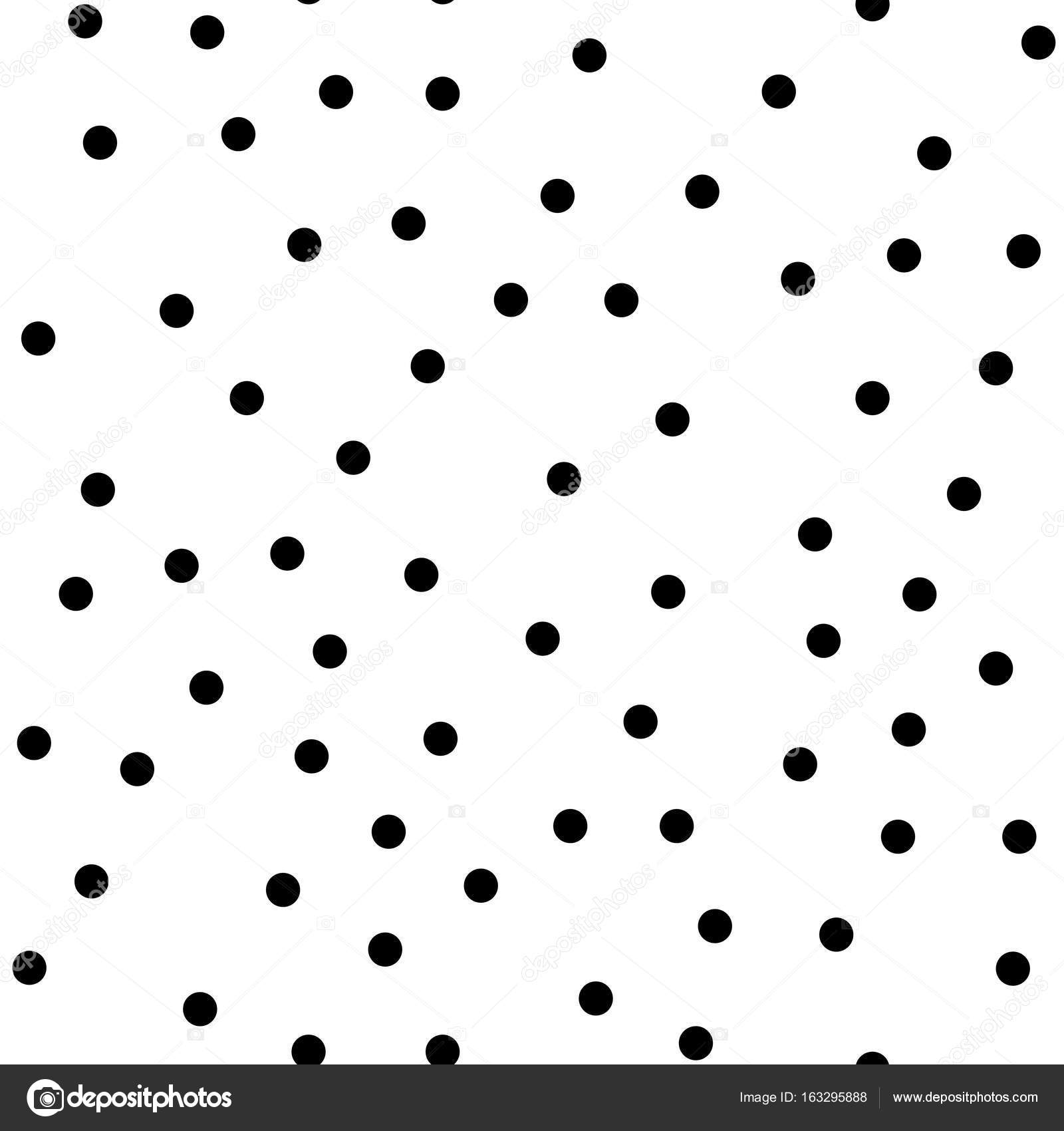 Black Polka Dots Seamless Pattern On White Background Unique Classic Black Polka Dots Textile 