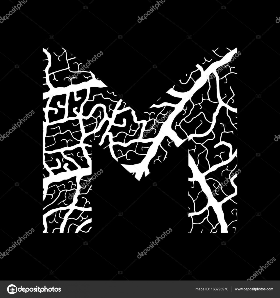 Download Nature alphabet ecology decorative font Capital letter M ...