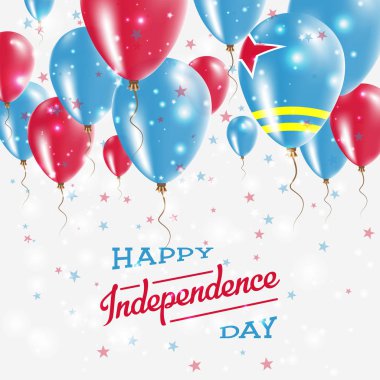 Aruba vektör vatansever Poster Bağımsızlık günü afişini ülkenin parlak renkli balonlar ile