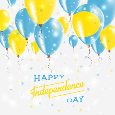 Palau vektör vatansever Poster Bağımsızlık günü afişini ülkenin parlak renkli balonlar ile