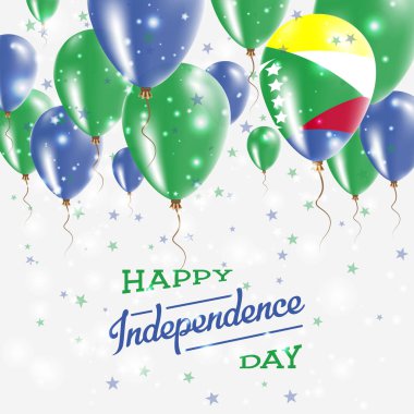 Komor vektör vatansever Poster Bağımsızlık günü afişini ülkenin parlak renkli balonlar ile
