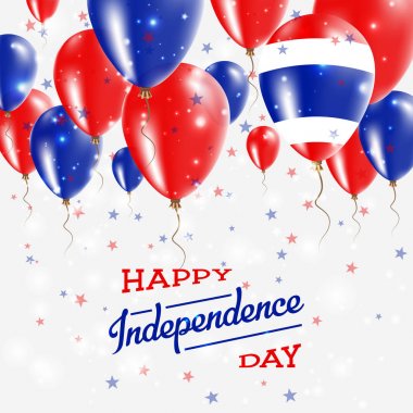 Tayland vektör vatansever Poster Bağımsızlık günü afişini ülkenin parlak renkli balonlar ile