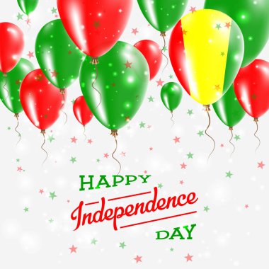 Gine vektör vatansever Poster Bağımsızlık günü afişini ülkenin parlak renkli balonlar ile