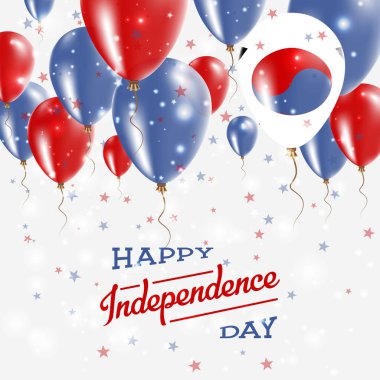 Kore Cumhuriyeti vektör vatansever Poster Bağımsızlık günü afişini parlak renkli balonlar ile