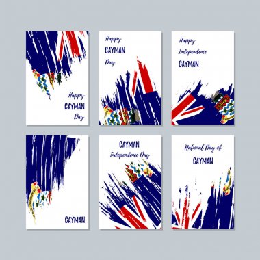 Kayman vatansever kartları Milli Günü ifade fırça darbesi beyaz Milli bayrak renk için