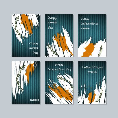 Kıbrıs Milli Günü ifade fırça darbesi kara günü ulusal bayrak renklerde için vatansever kartları
