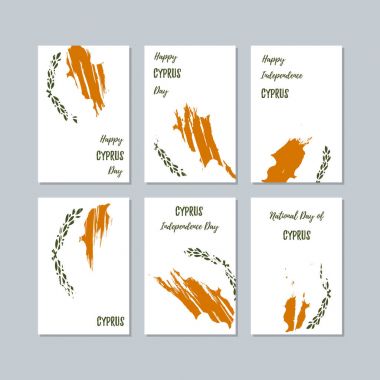 Kıbrıs Milli Günü ifade fırça darbesi beyaz Milli bayrak renk için vatansever kartları