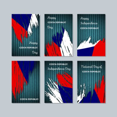 Çek Cumhuriyeti Milli Günü ifade fırça darbesi ulusal bayrak renk için vatansever kartları