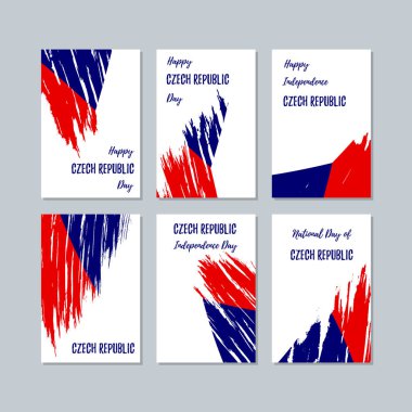 Çek Cumhuriyeti Milli Günü ifade fırça darbesi ulusal bayrak renk için vatansever kartları