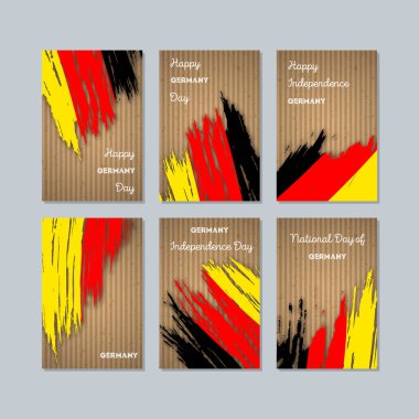 Almanya Milli Günü ifade fırça darbesi kraft ulusal bayrak renk için vatansever kartları