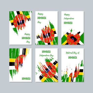 Dominika vatansever kartları Milli Günü ifade fırça darbesi beyaz Milli bayrak renk için
