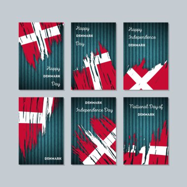 Danimarka Milli Günü ifade fırça darbesi kara günü ulusal bayrak renklerde için vatansever kartları