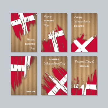 Danimarka Milli Günü ifade fırça darbesi kraft ulusal bayrak renk için vatansever kartları