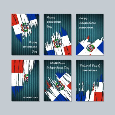 Dominicana vatansever kartları için Milli Günü ifade fırça darbesi kara günü ulusal bayrak renklerde