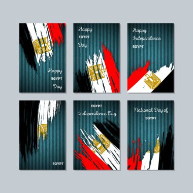 Mısır milli günü ifade fırça darbesi kara günü ulusal bayrak renklerde için vatansever kartları