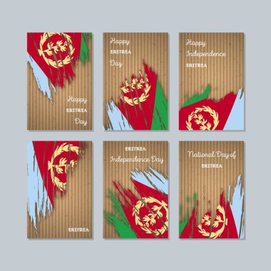 Eritre Milli Günü ifade fırça darbesi kraft ulusal bayrak renk için vatansever kartları