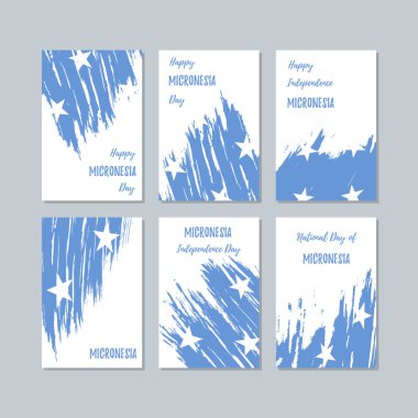 Mikronezya vatansever kartları Milli Günü ifade fırça darbesi ulusal bayrak renk için