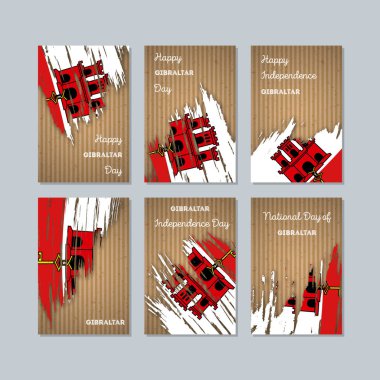 Cebelitarık vatansever kartları Milli Günü ifade fırça darbesi kraft ulusal bayrak renk için