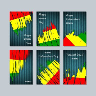 Gine vatansever kartları için Milli Günü ifade fırça darbesi kara günü ulusal bayrak renklerde