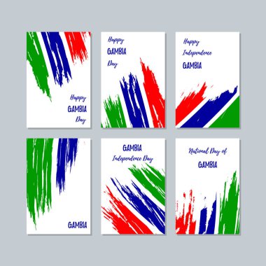 Gambiya Milli Günü ifade fırça darbesi beyaz Milli bayrak renk için vatansever kartları