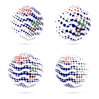 Biot yarı ton bayrak vatansever vektör tasarım 3d noktalı resim küre Biot ulusal bayrak renkleri ayarla.