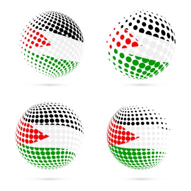 Palestine yarı ton bayrak vatansever vektör tasarım 3d noktalı resim küre içinde Palestine Ulusal bayrağını ayarlayın.