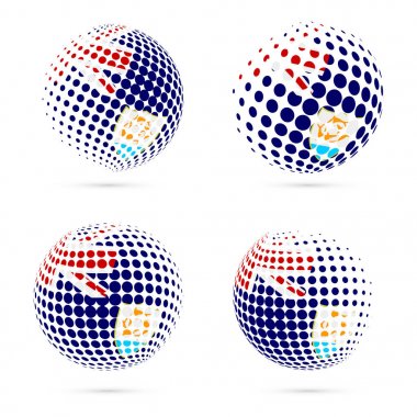 Anguilla yarı ton bayrak vatansever vektör tasarım 3d noktalı resim küre içinde Anguilla Ulusal bayrağını ayarlayın.