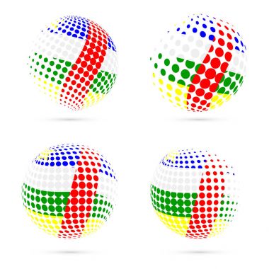 Araba yarı ton bayrak vatansever vektör tasarım 3d noktalı resim küre araba ulusal bayrak renkleri ayarla.